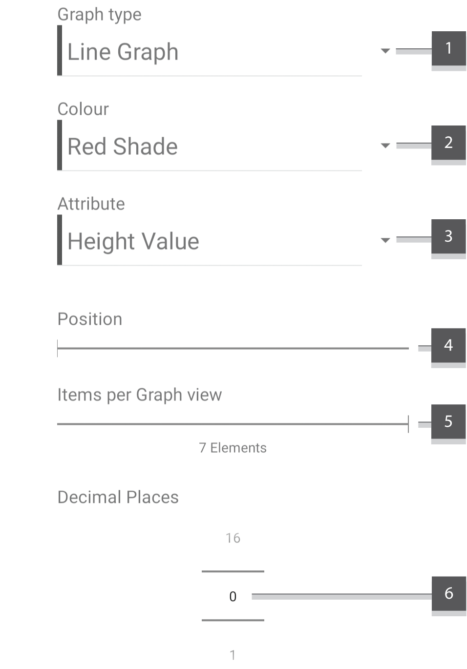 Screenshot showing graph controls and settings.
