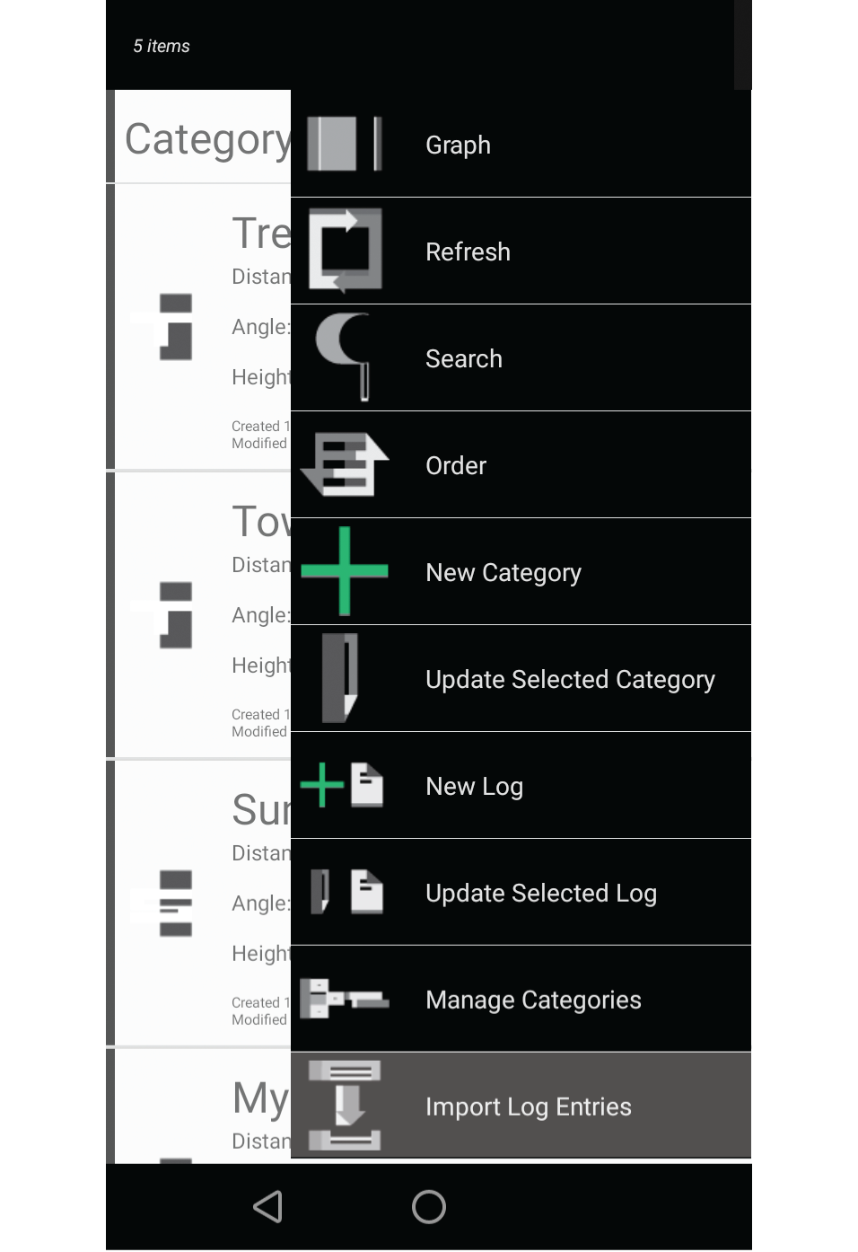 Screenshot showing menu expanded with the import menu item highlighted.